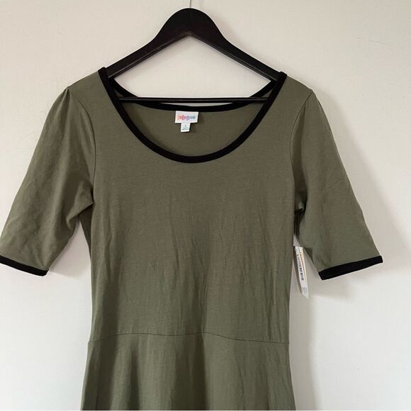 NWT LulaRoe Olive Green Ana Short Sleeve Maxi Dress - Picture 6 of 6